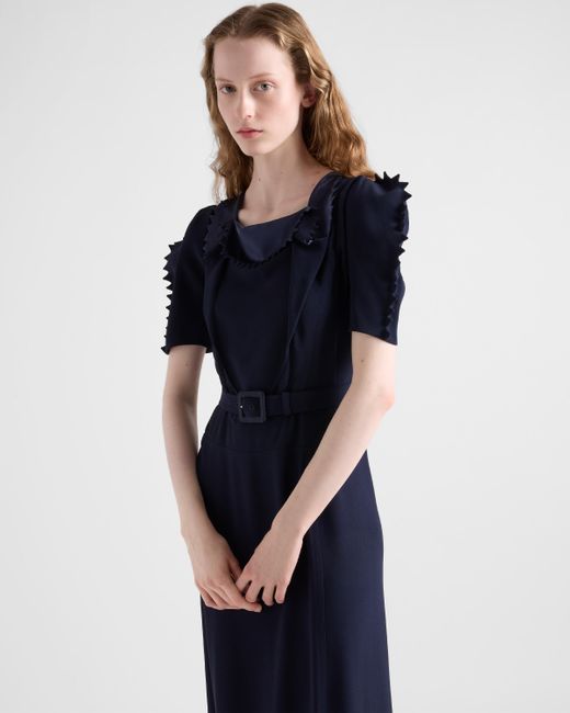 Robe En Crêpe-Satin Prada en coloris Blue
