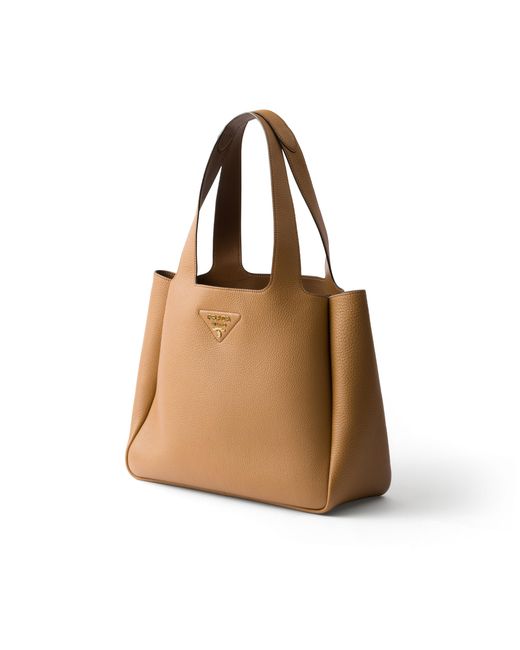 Prada Natural Medium Leather Tote Bag