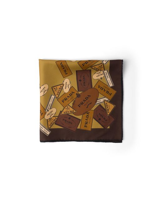 Prada Natural Printed Twill Scarf 55 for men