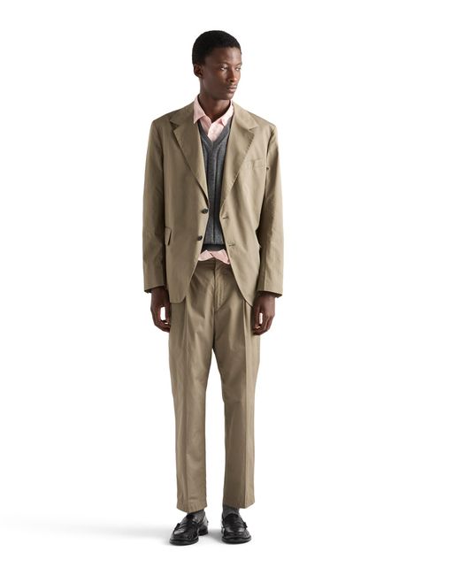 Prada Natural Cotton Pants With Key Ring for men