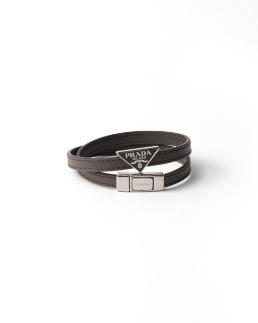Prada Multicolor Saffiano Leather Bracelet for men
