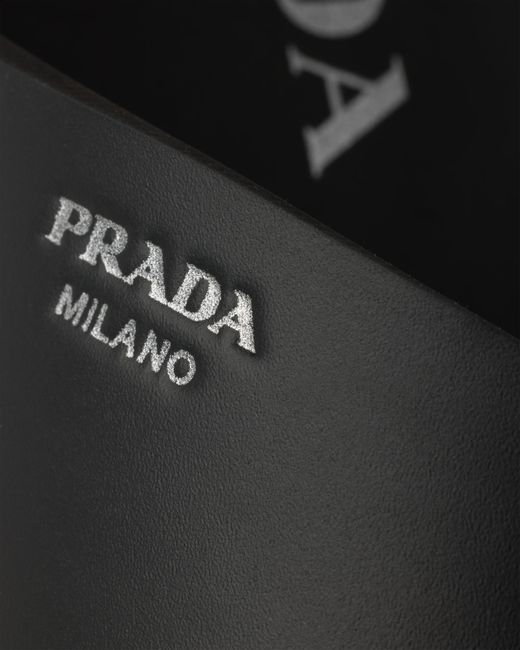 Prada Black Crisscross Rubber Slides for men