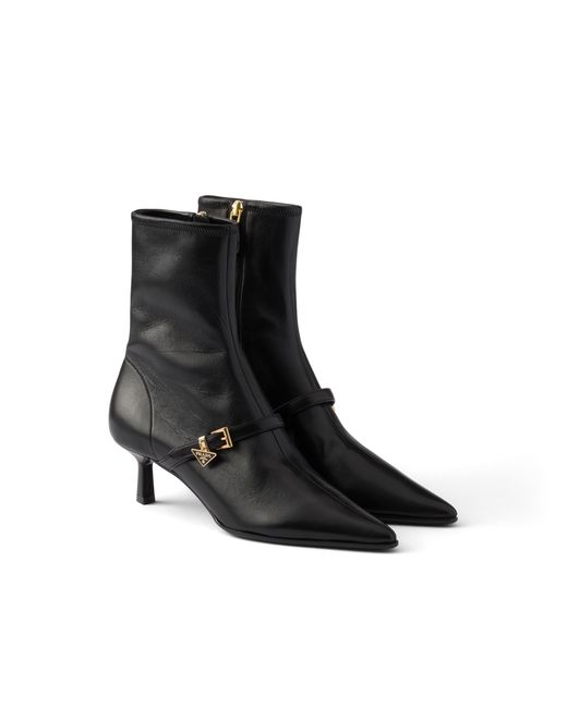 Prada Black Stretch Nappa Leather Booties