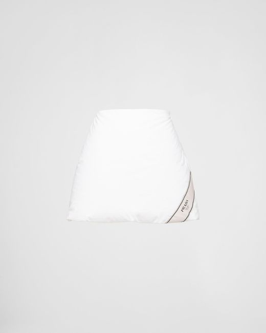 Minigonna In Tela Cotone Imbottita di Prada in White