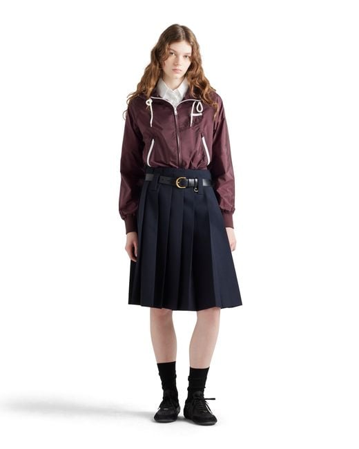 Prada Red Hooded Drawstring Zip-Up Jacket