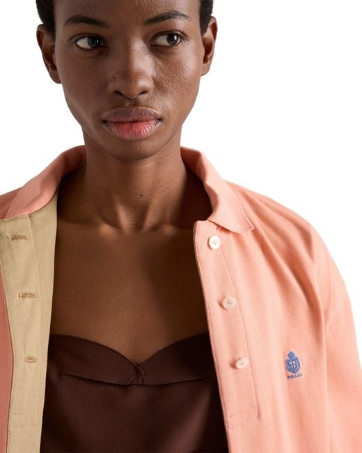 Prada Brown Crepe De Chine Top, Cocoa