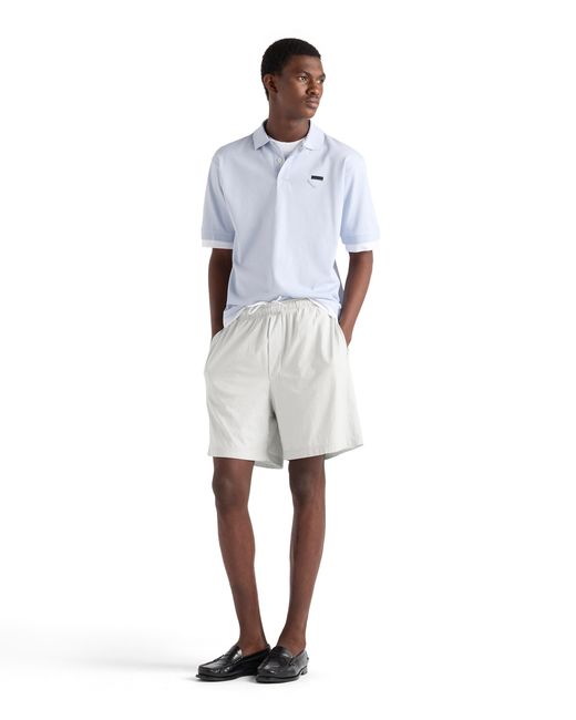 Prada White Cotton Shorts for men