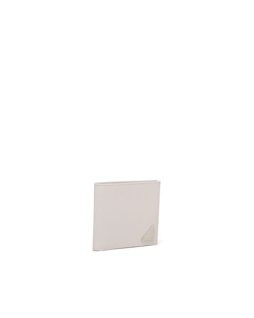 Prada White Saffiano Leather Wallet, Chalk for men