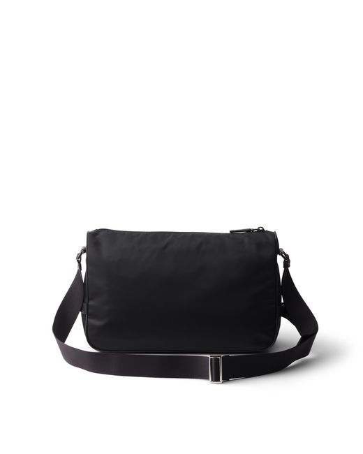 Prada Black Large Re-Nylon And Saffiano Leather Shoulder Bag for men