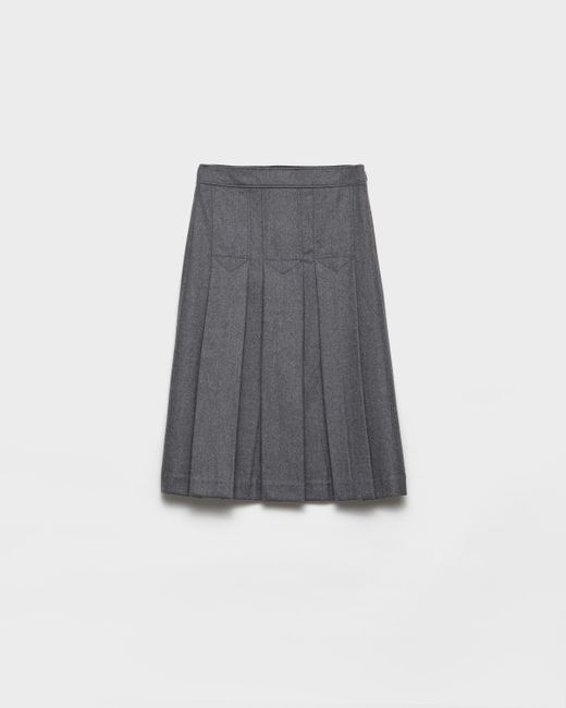 Gonnaa Pieghe di Prada in Gray