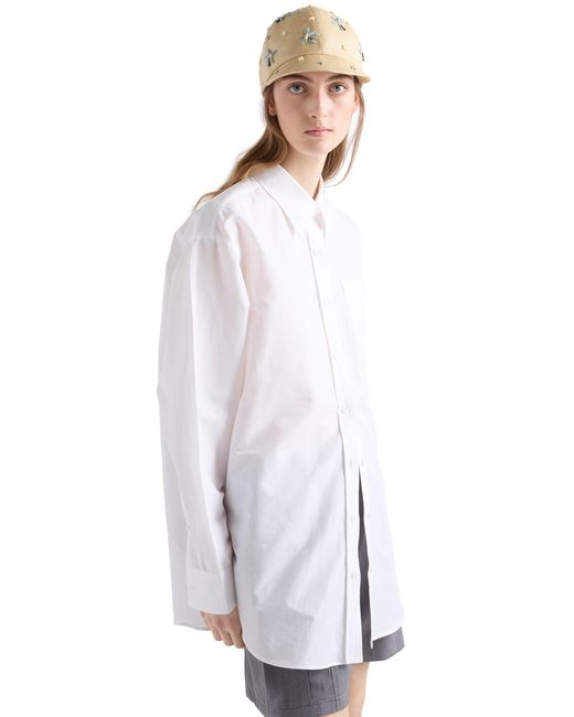 Prada White Linen Muslin Shirt