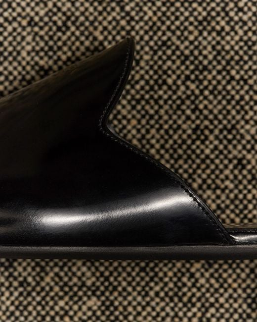 Pantoufles En Cuir Brossé Prada pour homme en coloris Black