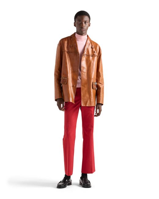 Prada Pink Cotton Turtleneck Sweater for men