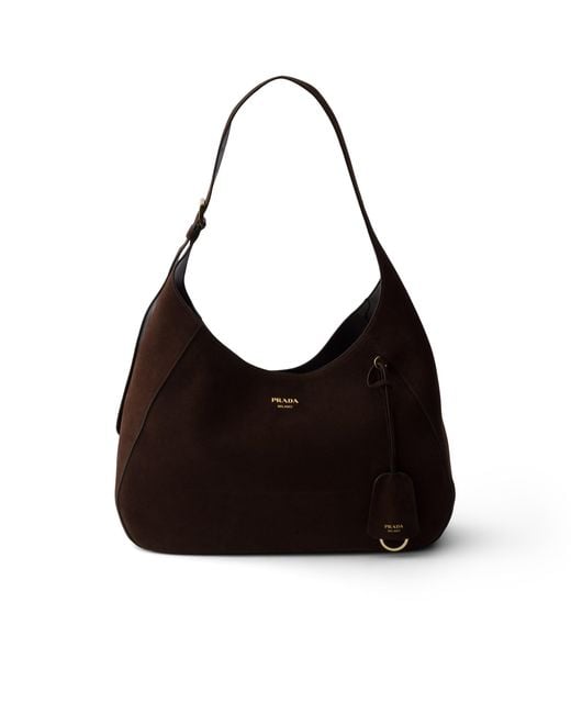 Prada Black Boogie Large Suede Bag
