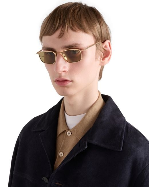 Prada Natural Sunglasses With Logo for men