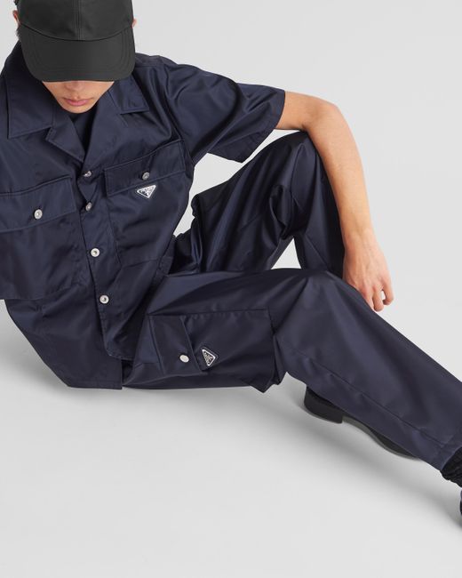 Pantalon En Re-Nylon Prada pour homme en coloris Blue