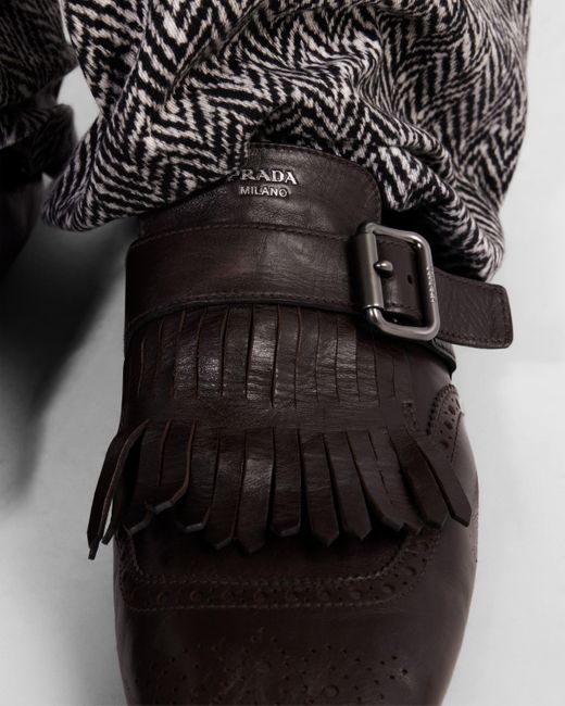 Prada Multicolor Shuffle Fringed Monk Strap Shoes for men