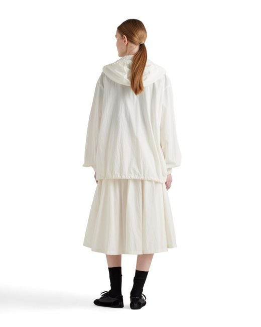 Prada White Cotton-Blend Belted Jacket