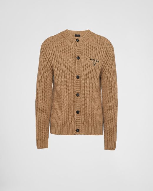 Prada Natural Cashgora Cardigan for men