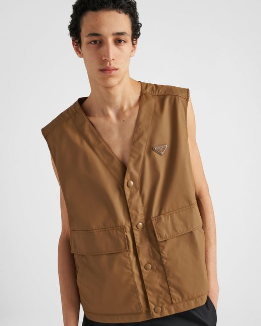 Prada Natural Re-nylon Cargo Vest for men