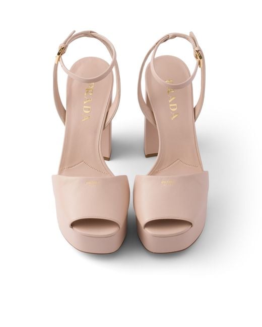 Prada Pink Nappa Leather Platform Sandals