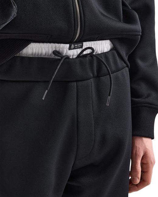 Prada Black Technical Jersey Pants for men
