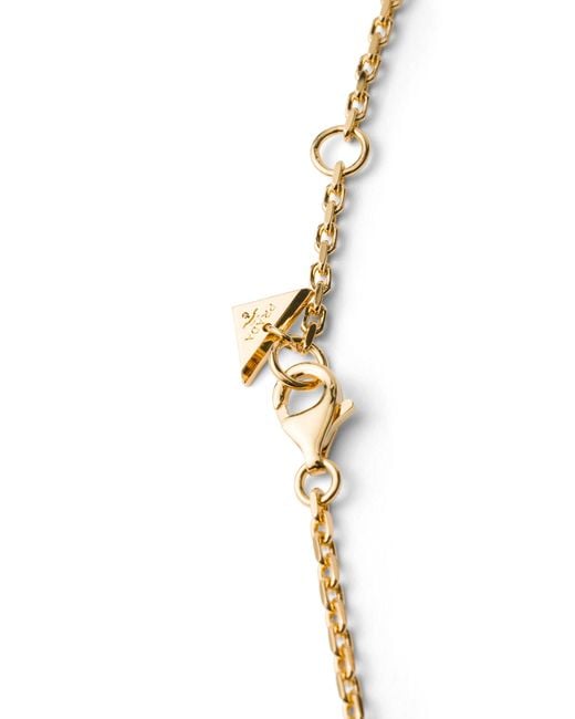 Prada White Metal Necklace