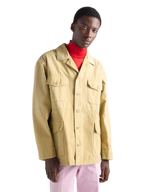 Prada Natural Cotton Blouson Jacket for men