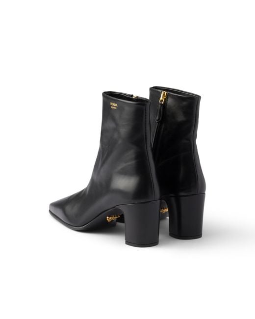 Prada Black Leather Booties