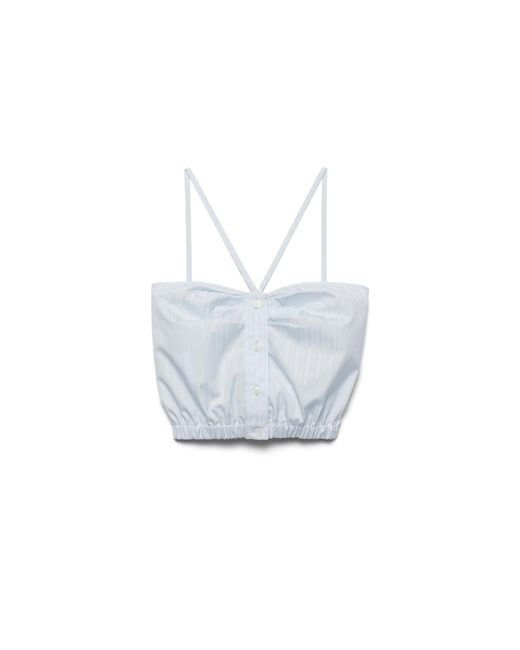 Prada White Cotton Crop Top