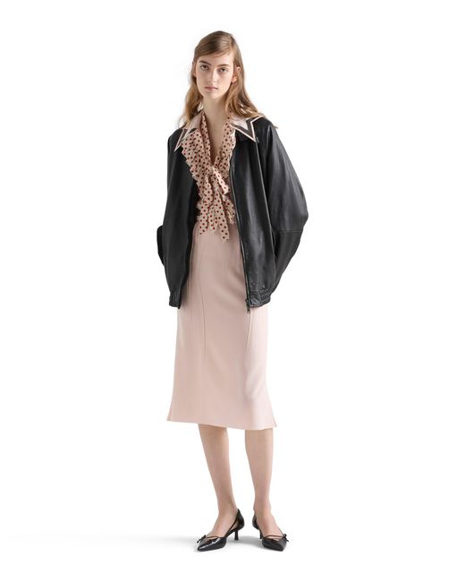 Prada Pink Embroidered Marocain Dress