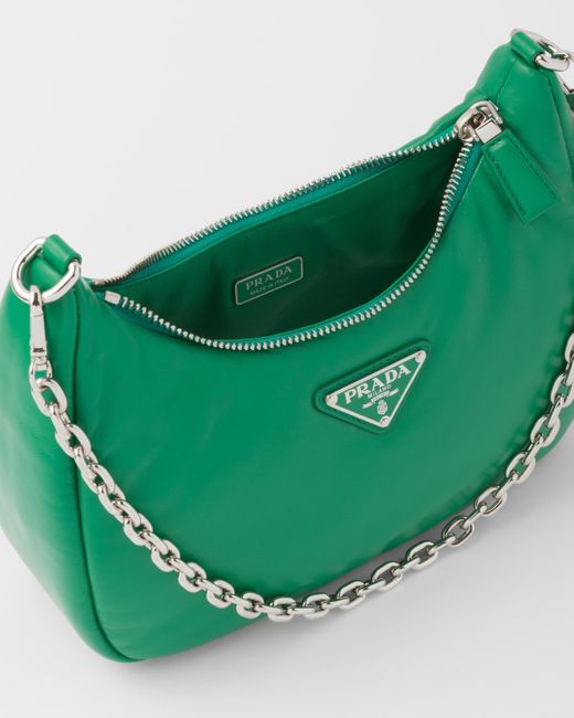 Prada Green Re-edition 2005 Padded Leather Shoulder Bag
