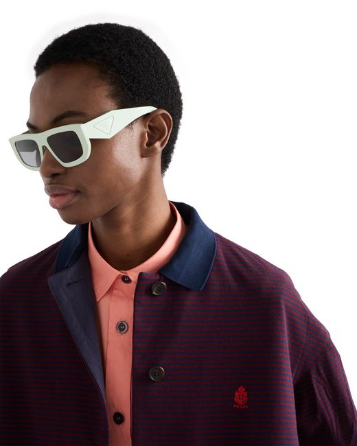 Prada Gray Sunglasses With Triangle Logo