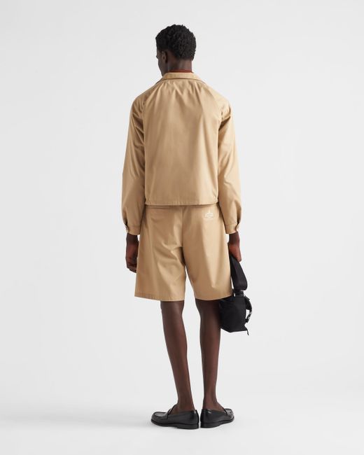 Bermuda En Popeline Prada pour homme en coloris Natural