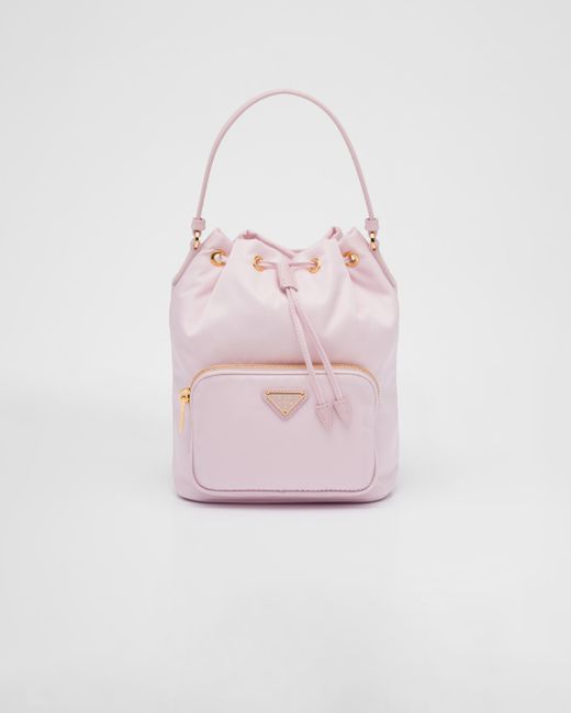 Prada Duet Renylon Bucket Shoulder Bag in Pink Lyst
