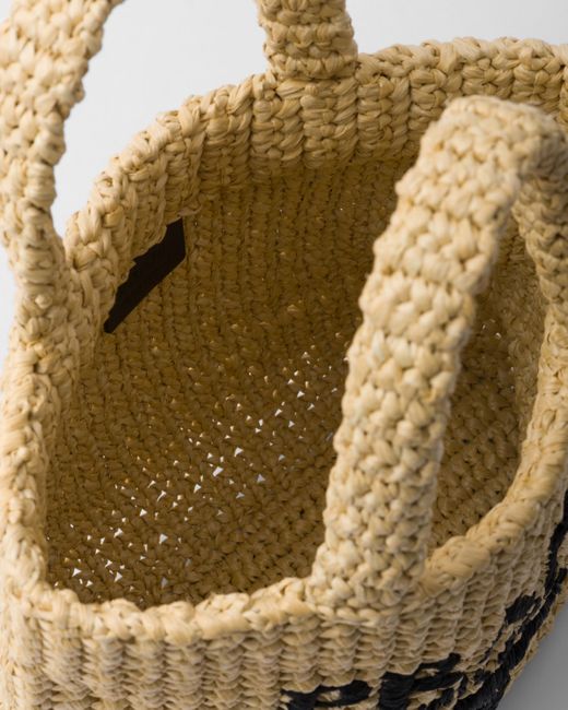Petit Cabas En Crochet Prada en coloris Metallic