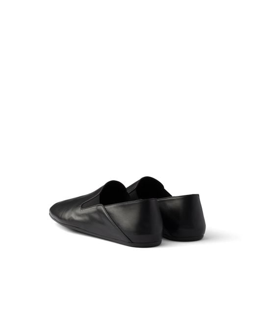 Prada Black Leather Loafers, Size 6 for men