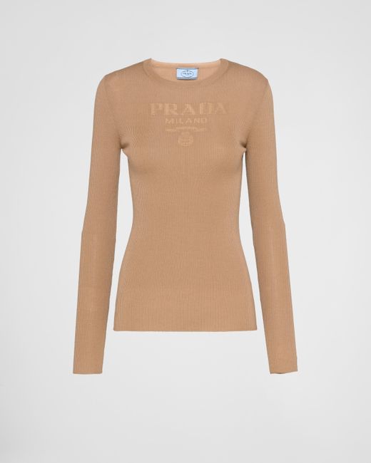 Prada Multicolor Superfine Wool Crew-neck Sweater