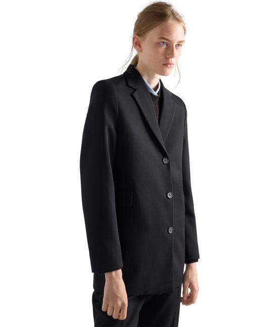 Prada Black Single-Breasted Gabardine Jacket