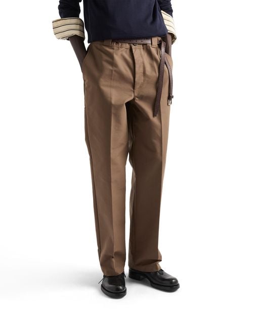 Prada Brown Technical Canvas Pants for men