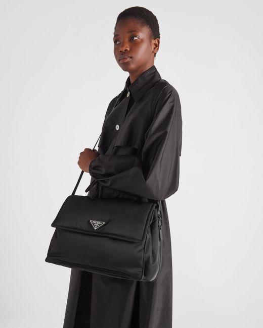 Prada Black Re-nylon Large Padded Shoulder Bag