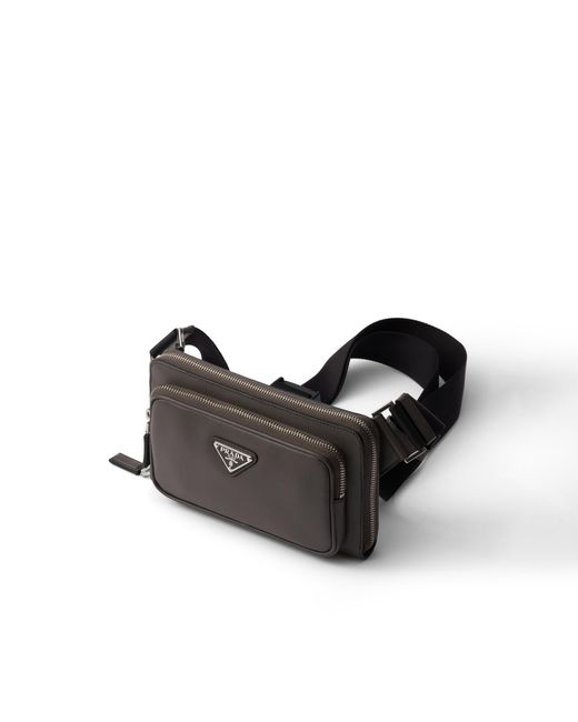 Prada Black Saffiano Leather Belt Bag for men
