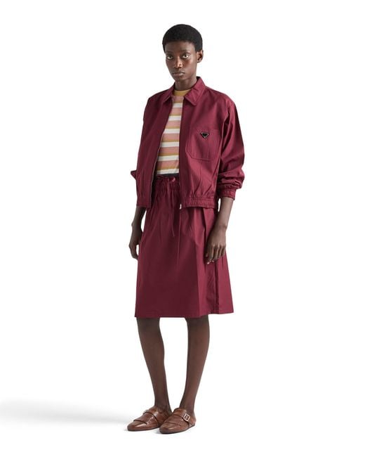 Prada Red Poplin Jacket, Garnet
