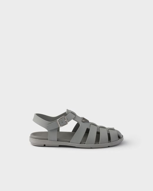 Prada Fischersandalen Aus Gummi in Gray für Herren