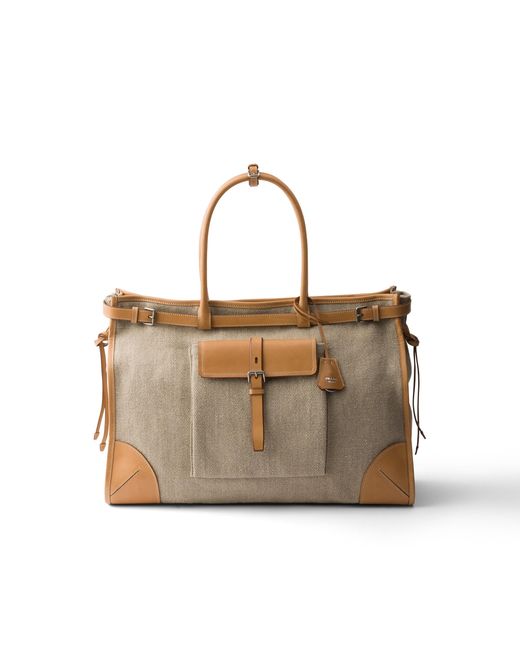 Borsa Shopping Bonnie di Prada in Natural da Uomo