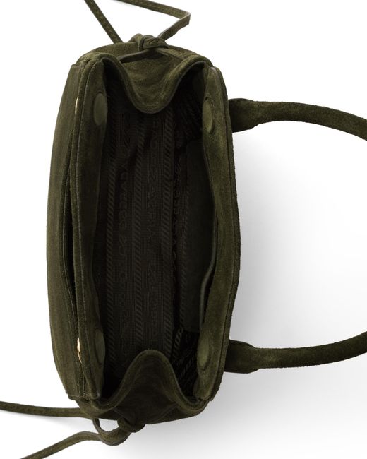 Prada Black Carry Mini Suede Handbag