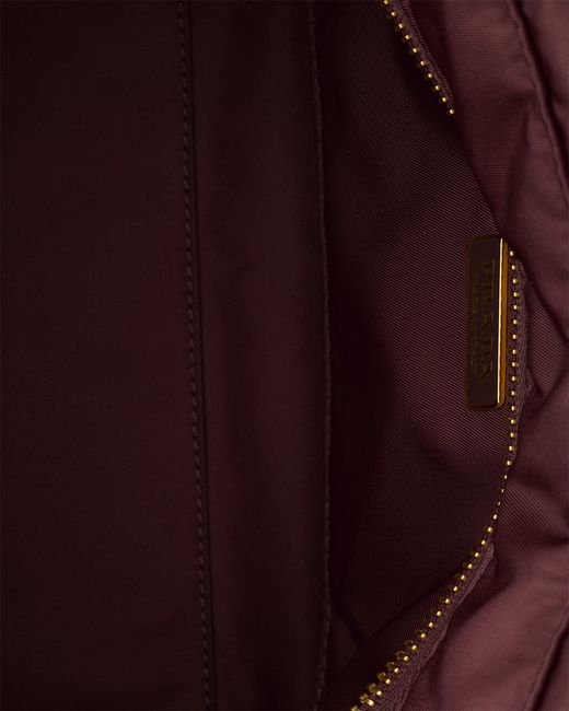 Prada Brown Explore Medium Re-Nylon Shoulder Bag With Flap, Burgundy