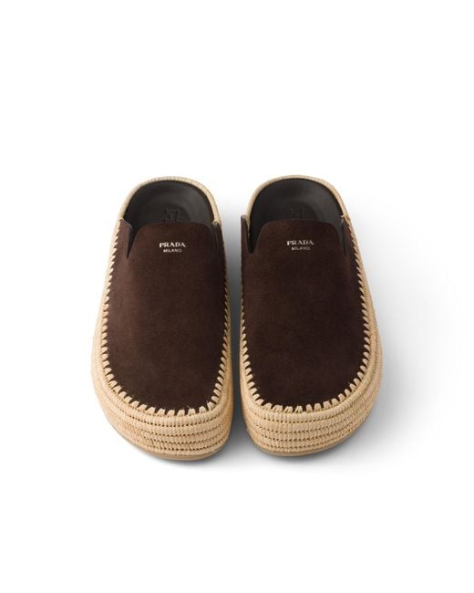 Prada Brown Suede Mules, Dark for men