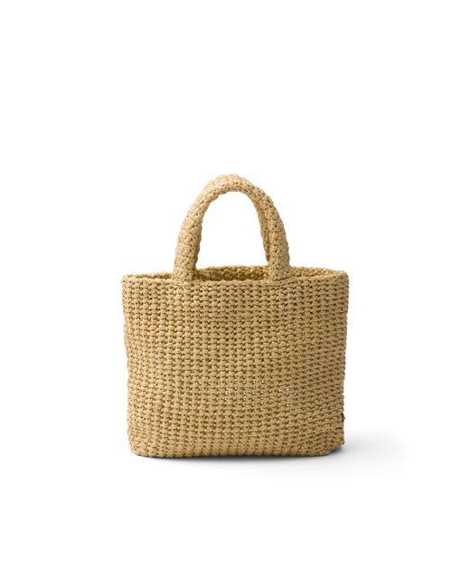 Prada Metallic Small Crochet Tote Bag