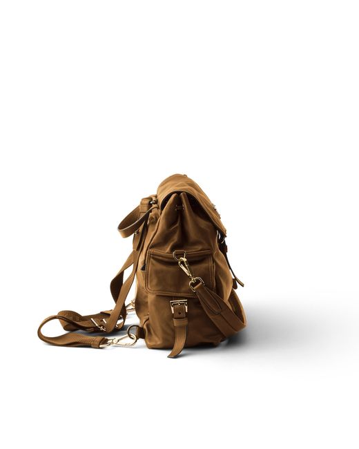 Prada Brown Explore Medium Nappa Leather Backpack, Caramel